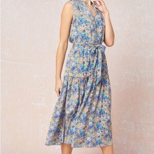 Entro Multicolor Floral Midi Dress Sz Medium Wedding Guest Vacation Resort wear